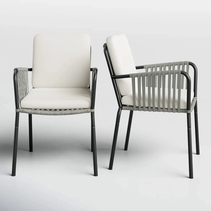 Sakshi 2-Piece Outdoor Rope Patio Dining Chairs