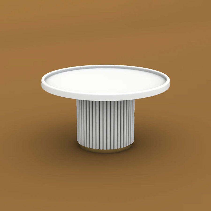 Sudhir Round Coffee Table (White Finish)