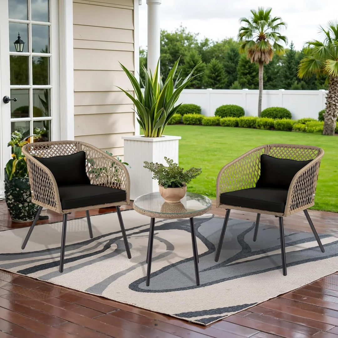Poet Outdoor Wicker 3-Piece Patio Set