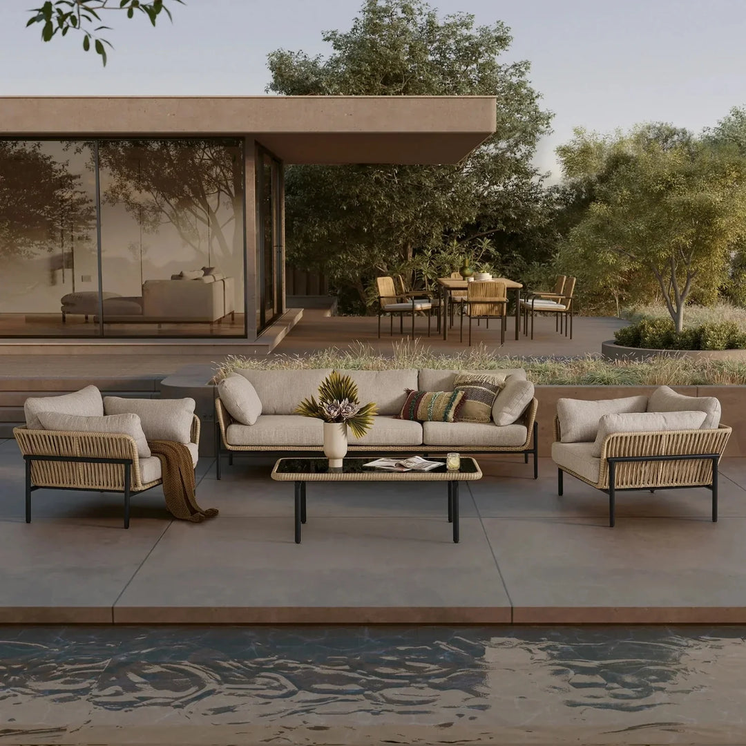 Tapasya Outdoor 4-Piece Rope Conversation Sofa Set