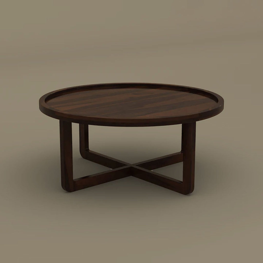 Kanak Round Coffee Table (Walnut Finish)