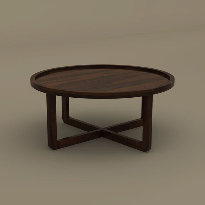 Kanak Round Coffee Table (Walnut Finish)