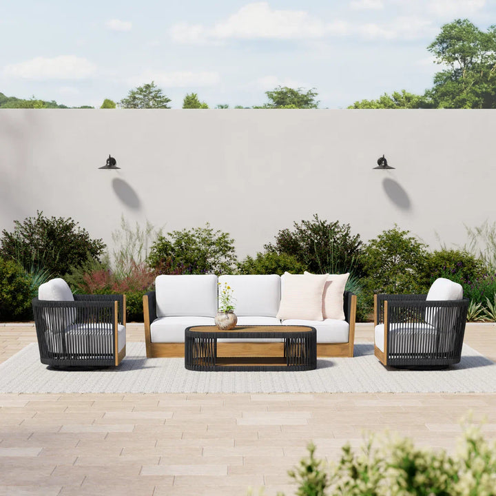 Yofora Outdoor Sofa Set 3 Seater , 2 Single seater and 1 Center Table Braided & Rope