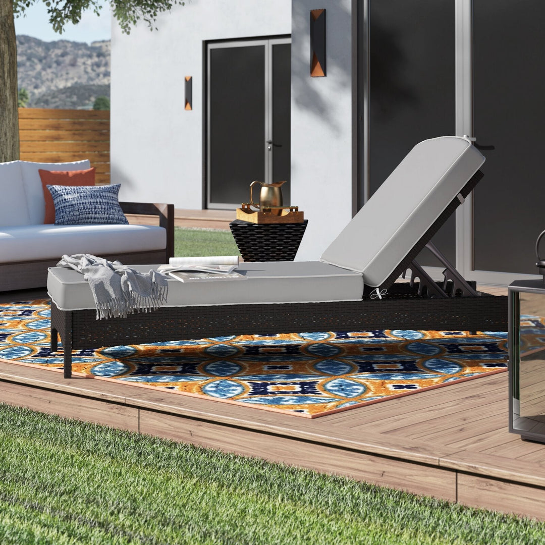 Takeshi Outdoor Swimming Poolside Lounger  (Black)