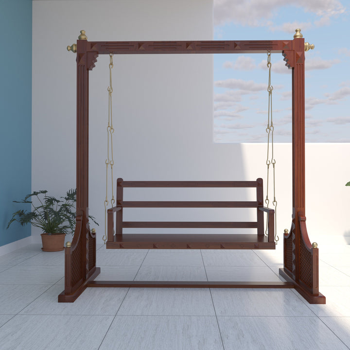 Ishita Vintage Southern Dark Finished Wooden Handmade Swing