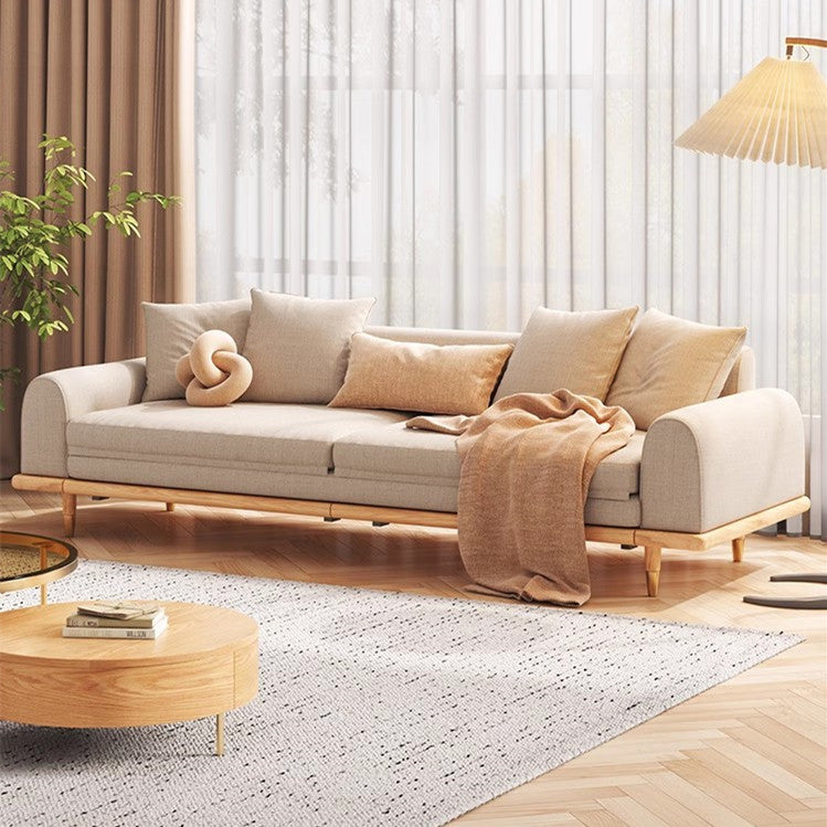Japandi Minimalism Solid Wood Sofa Bed SOFA BED