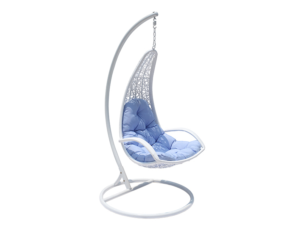 Balotelli Single Seater Hanging Swing With Stand For Balcony , Garden Swing (White)