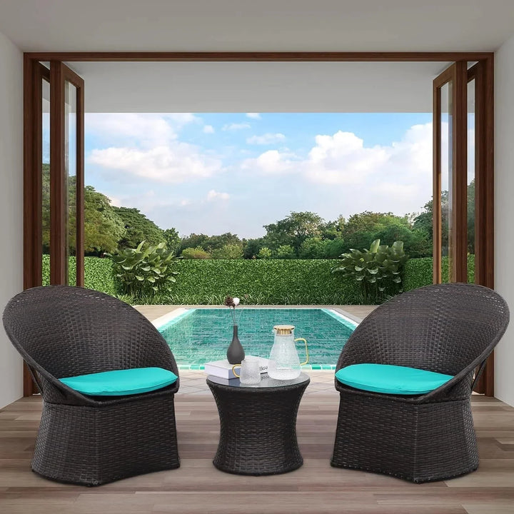 Shahira 3-Piece Outdoor Rattan Wicker Patio Set