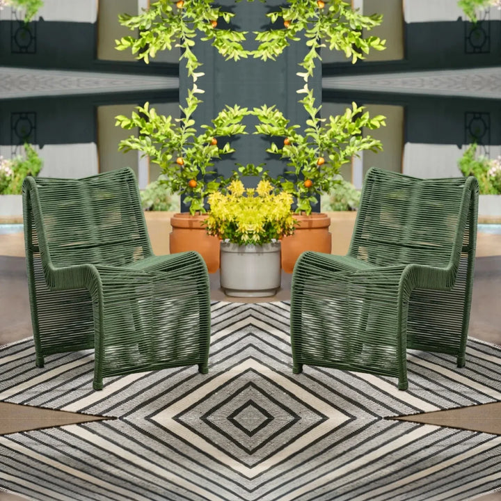 Emerson 2-Piece Outdoor Rope Patio Chairs