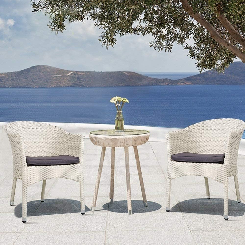 Perlita Outdoor Patio Seating Set 2 Chairs and 1 Table Set