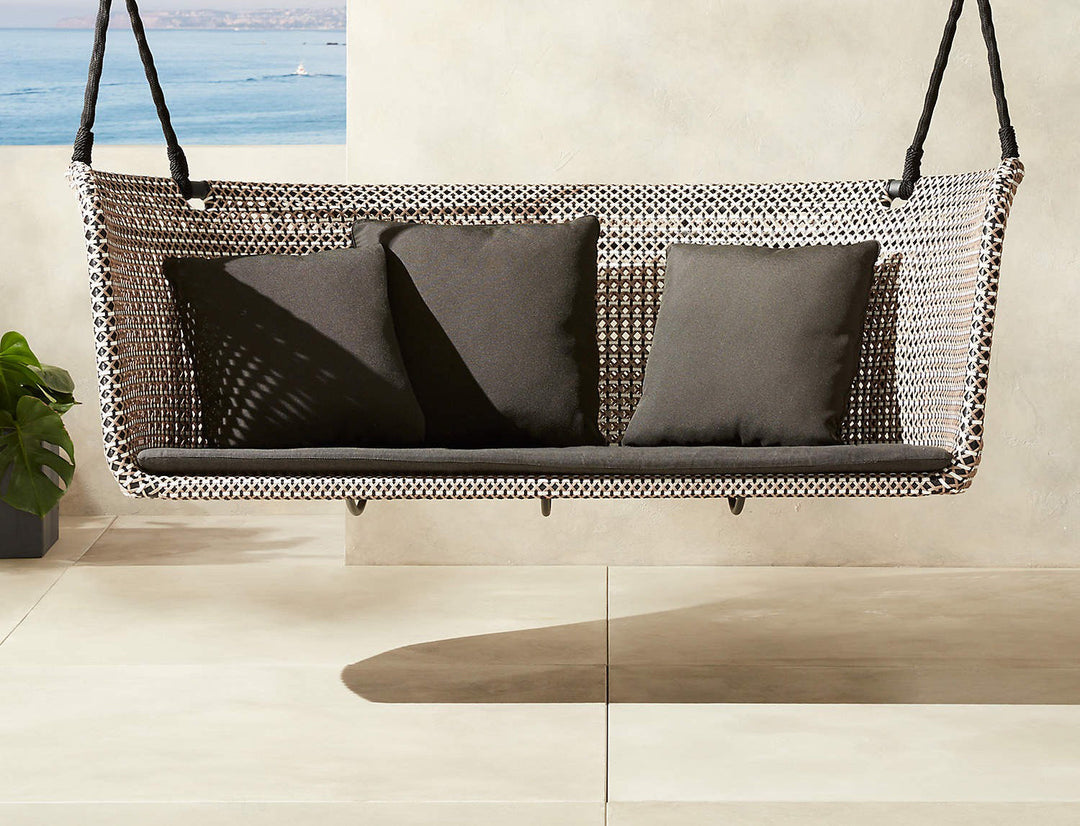 Kivar Double Seater Hanging Swing Without Stand For Balcony , Garden Swing (Brown, Light Brown, White)