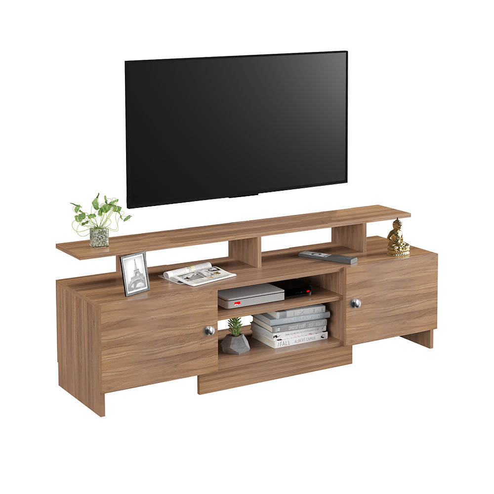 Gia Modern TV Unit with Storage - Exotic Teak