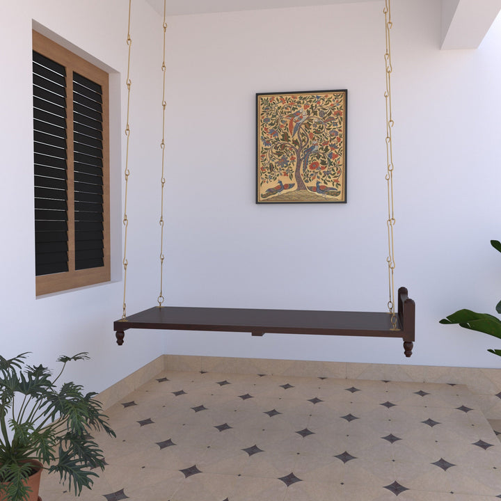 Arisha Dark Gradient Finished Wooden Handmade Traditional Swing