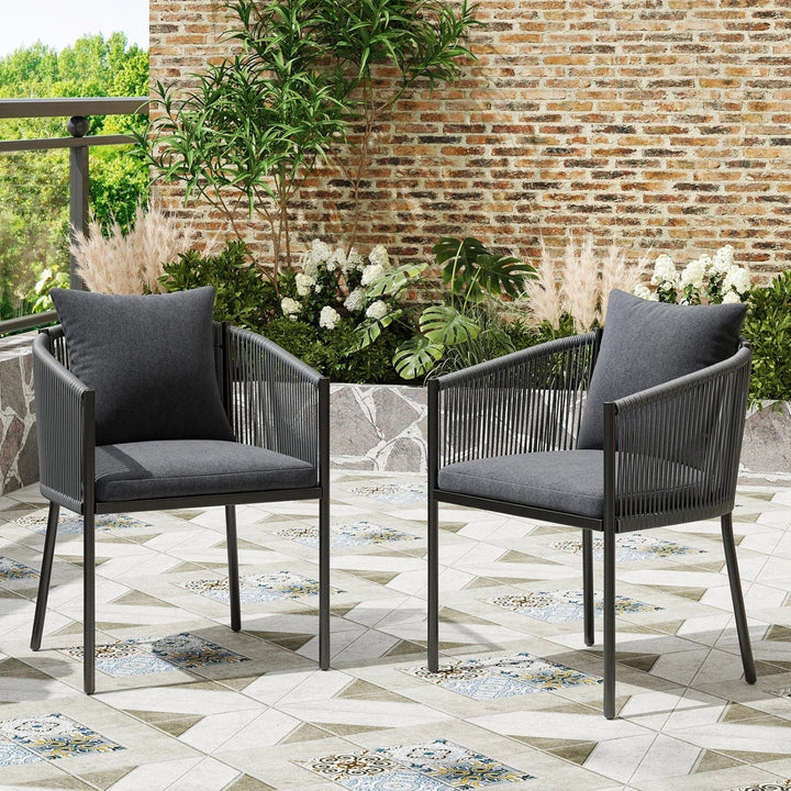 Mackenzie 2-Piece Outdoor Rope Patio Dining Chairs