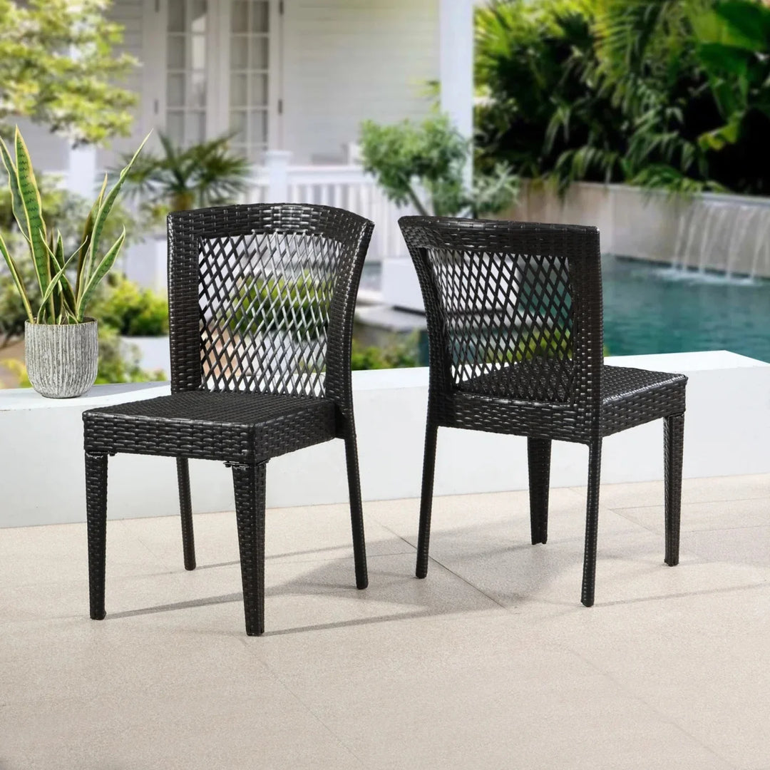 Aminata Outdoor Rattan Wicker Patio Dining Chairs