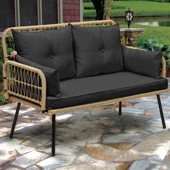 Haisley Outdoor Rope Loveseat Sofa