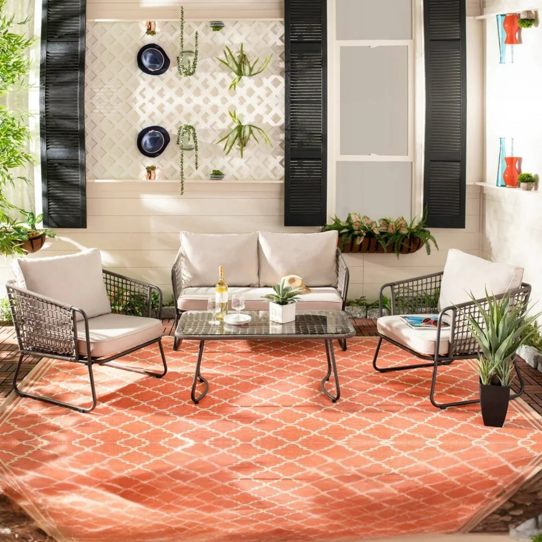 Clementine 4 Piece Outdoor All-Weather Rope Sofa Set