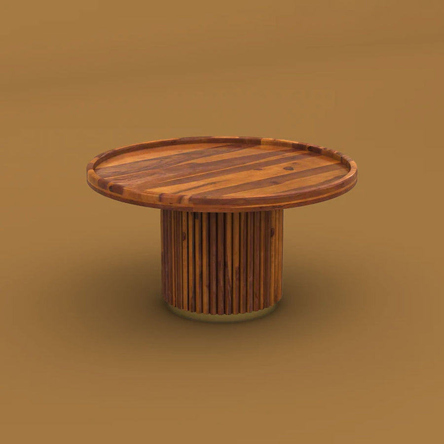 Sudhir Round Coffee Table (Honey Finish)