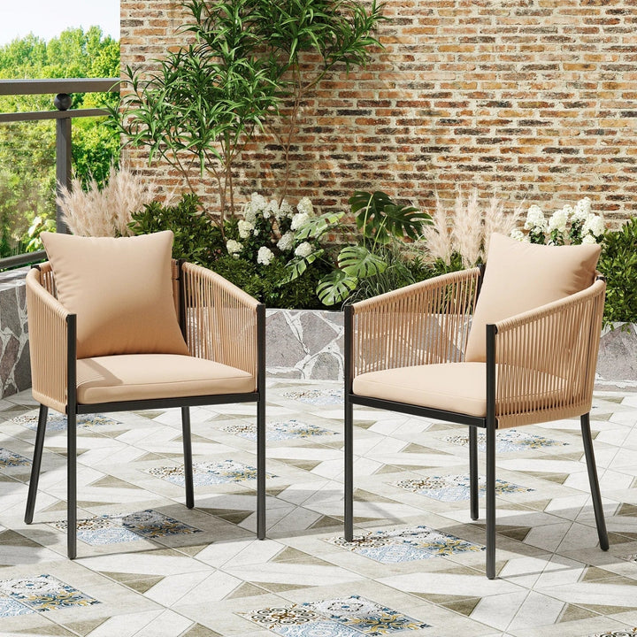 Lian 2-Piece Outdoor Rope Patio Dining Chairs