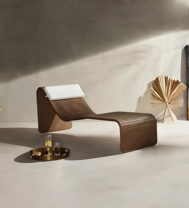 Zrood Outdoor Swimming Poolside Lounger (Light Brown)