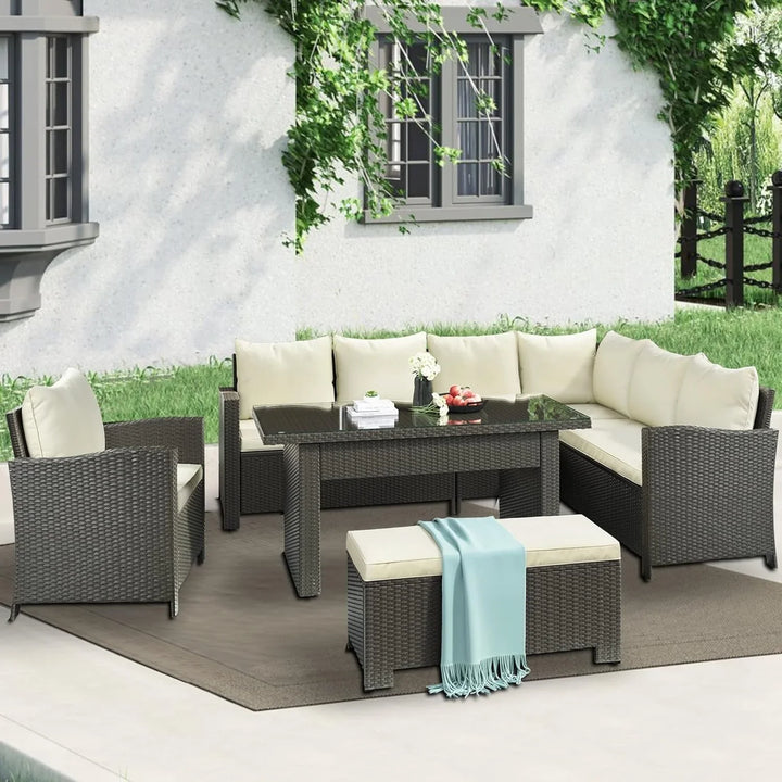 Sofia 5-Piece Outdoor Patio Furniture Set with Dining Table and Chairs