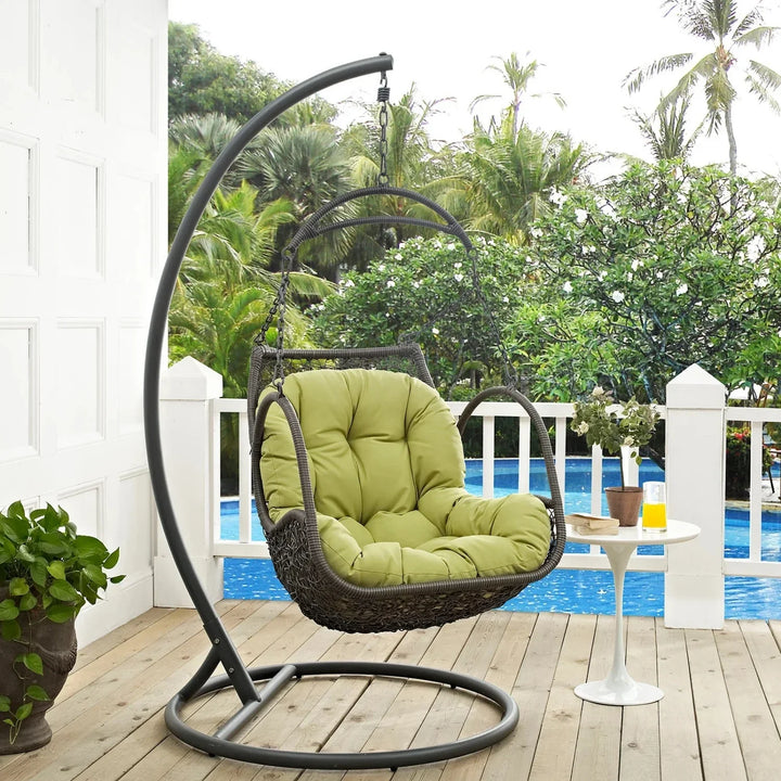 Ireti Outdoor Rattan Wicker Hanging Swing Chair with Cushion