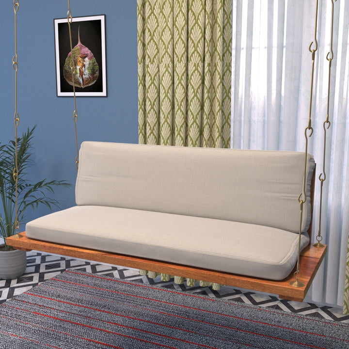 Ahana Sweden Soft Touch Upholstery Wooden Swing for Home
