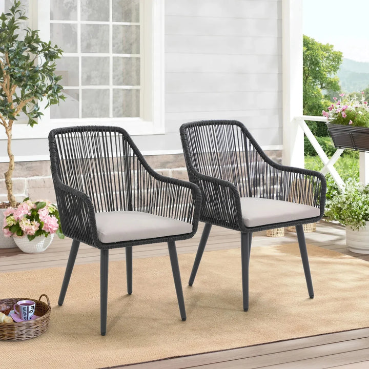 Yolanda 2-Piece Outdoor Rope Patio Dining Chairs