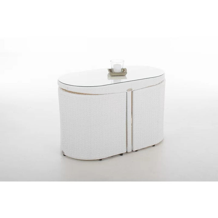 Dotcal Outdoor Patio Seating Set 2 Chairs and 1 Table Set (Brown)