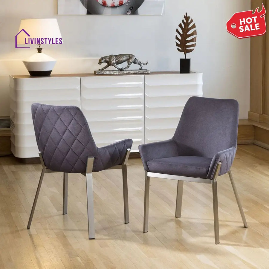 2 Orion Carver Dining Chairs Dark Grey Room /