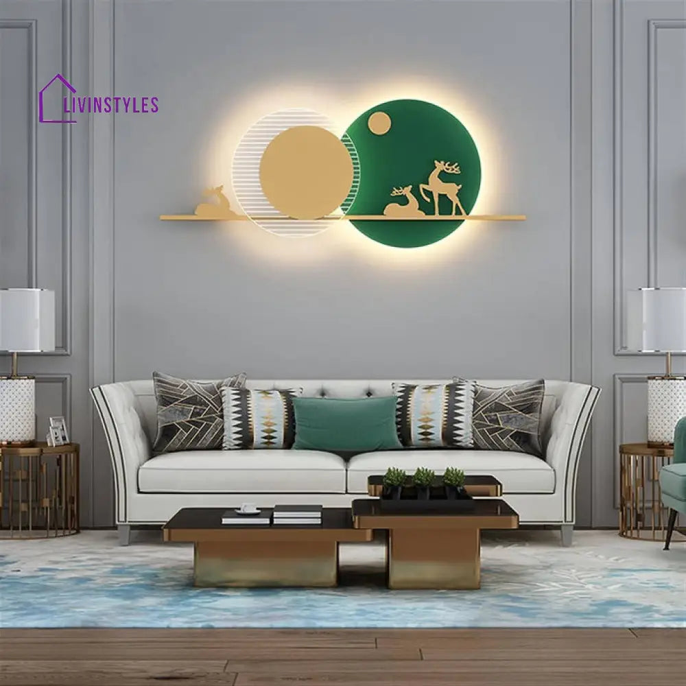 2 Ring Deer Metal Wall Art