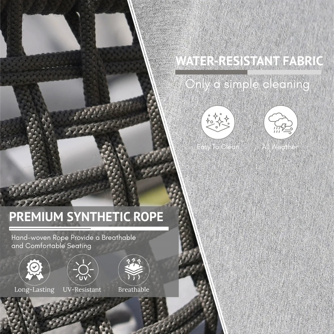 Ishira Outdoor 5 Seater Rope Conversation Sofa Set