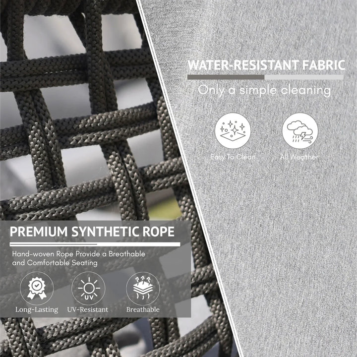 Ishira Outdoor 5 Seater Rope Conversation Sofa Set