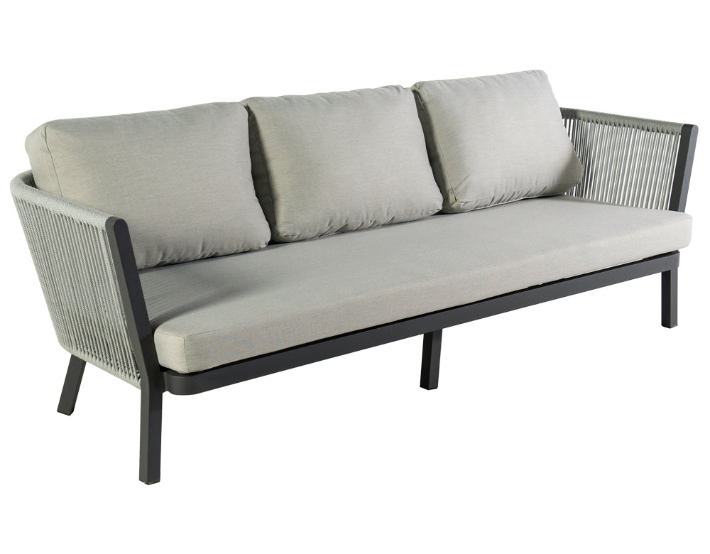 Montalti Outdoor Sofa Set 3 Seater, 2 Single seater and 1 Center Table (Grey) Braided & Rope