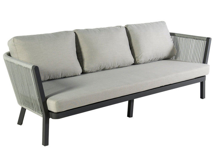 Montalti Outdoor Sofa Set 3 Seater, 2 Single seater and 1 Center Table (Grey) Braided & Rope