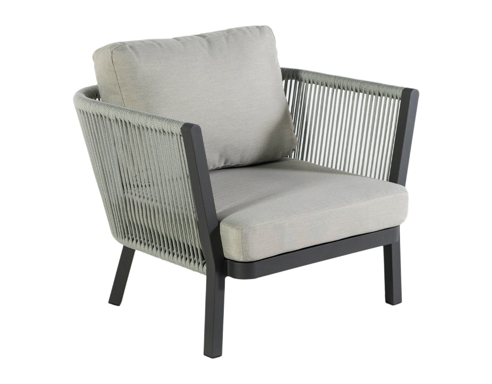 Montalti Outdoor Sofa Set 3 Seater, 2 Single seater and 1 Center Table (Grey) Braided & Rope