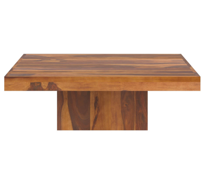 Aakriti Rustic Sheesham Solid Wood Large Square Pedestal Coffee Table