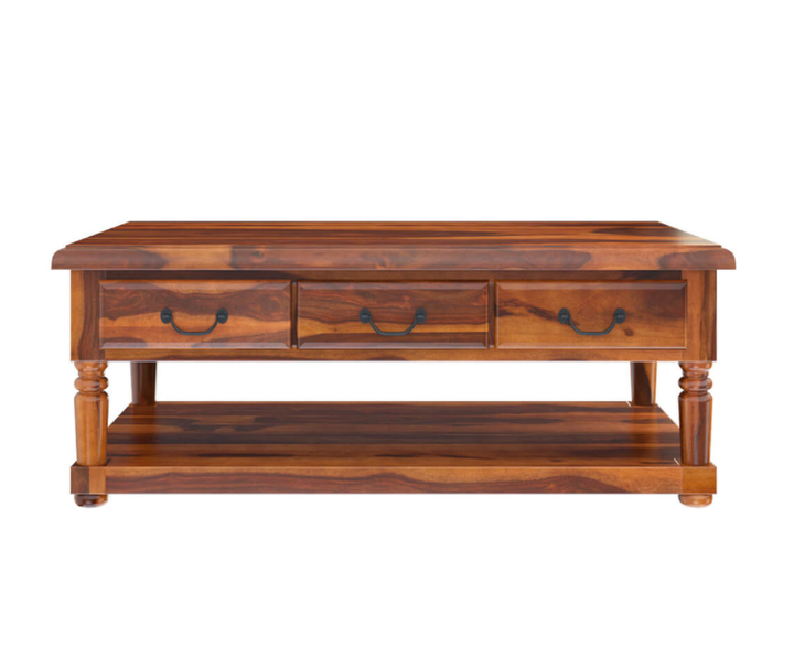 Anupama Solid Wood Coffee Table With 3 Drawer