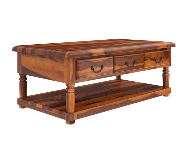 Anupama Solid Wood Coffee Table With 3 Drawer