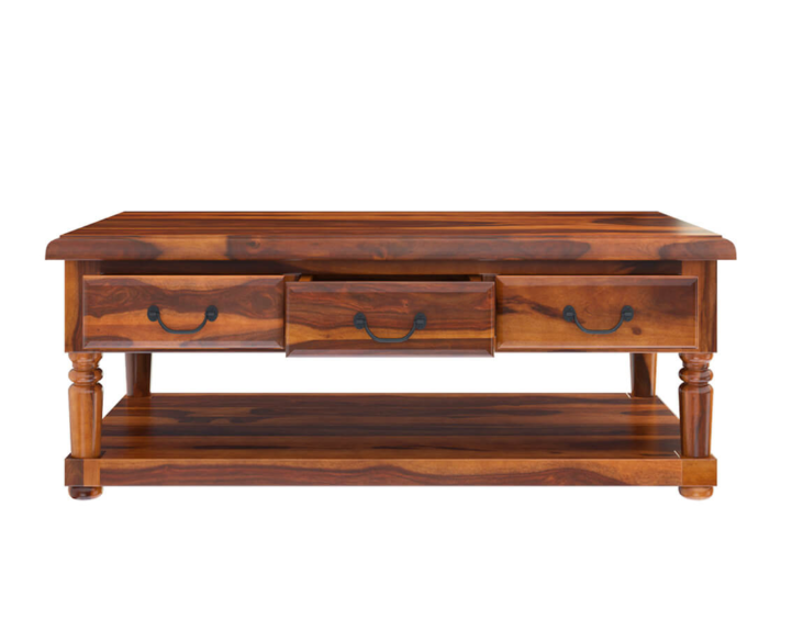 Anupama Solid Wood Coffee Table With 3 Drawer