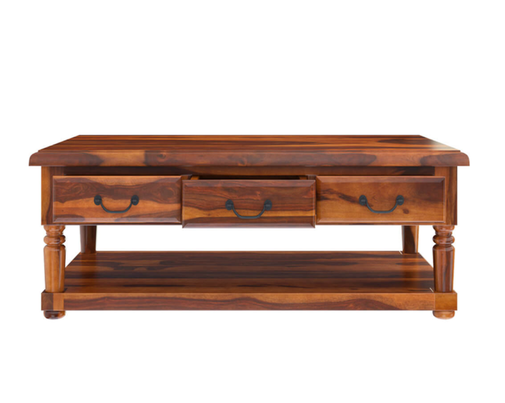 Anupama Solid Wood Coffee Table With 3 Drawer