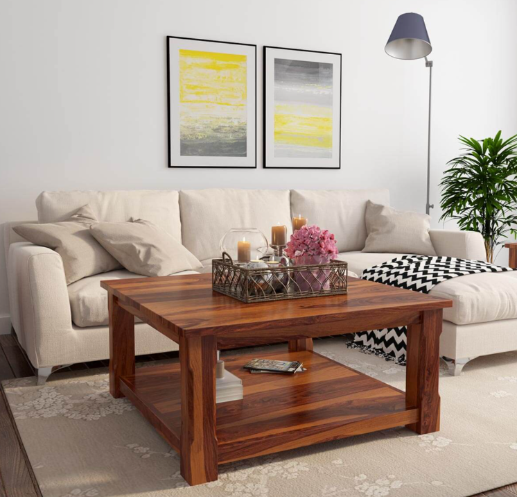 Isha Solid Wood Coffee Table For Living Room