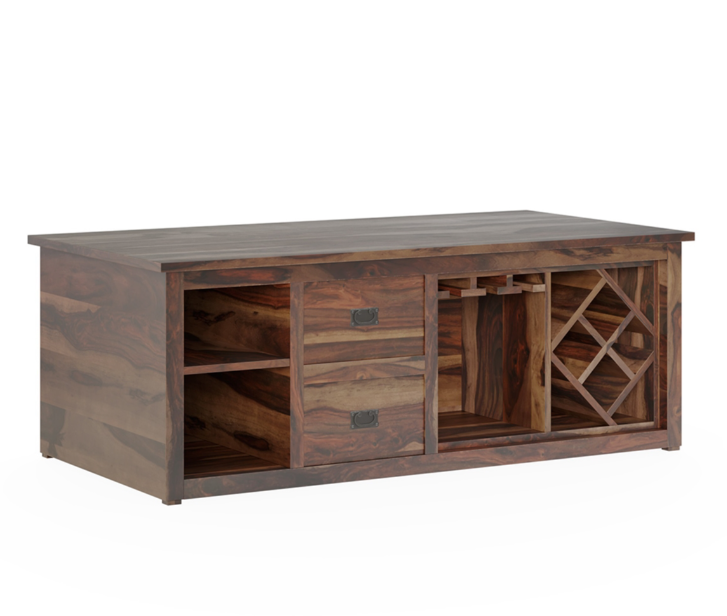 Kanchan Multi Purpose Solid Wood Wine Storage Coffee Table
