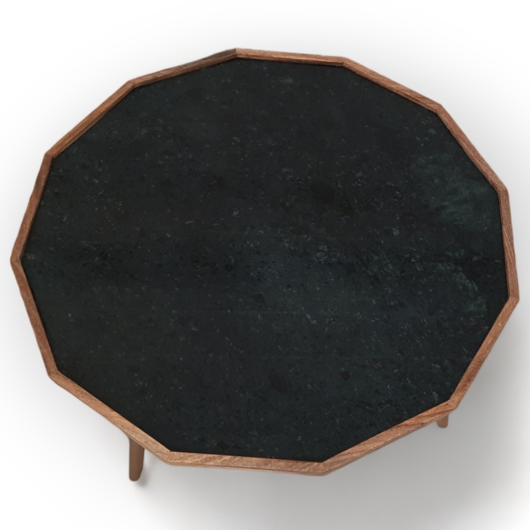 Pranav Green Marble Top Jade Coffee Table – Contemporary Elegance for Your Living Space