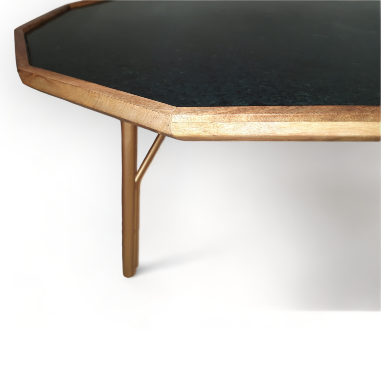 Pranav Green Marble Top Jade Coffee Table – Contemporary Elegance for Your Living Space