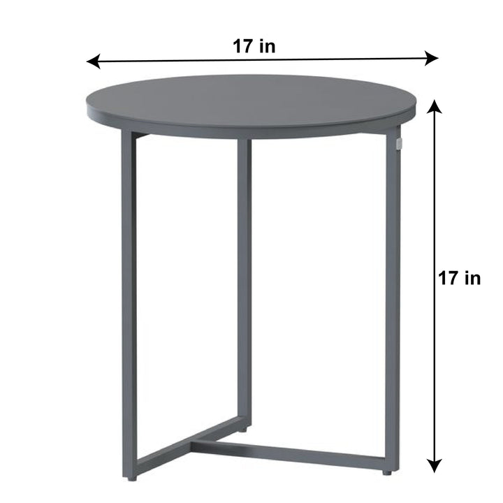 Evana Outdoor Swimming Poolside Lounger With  1 Side Table (Grey) Braided & Rope