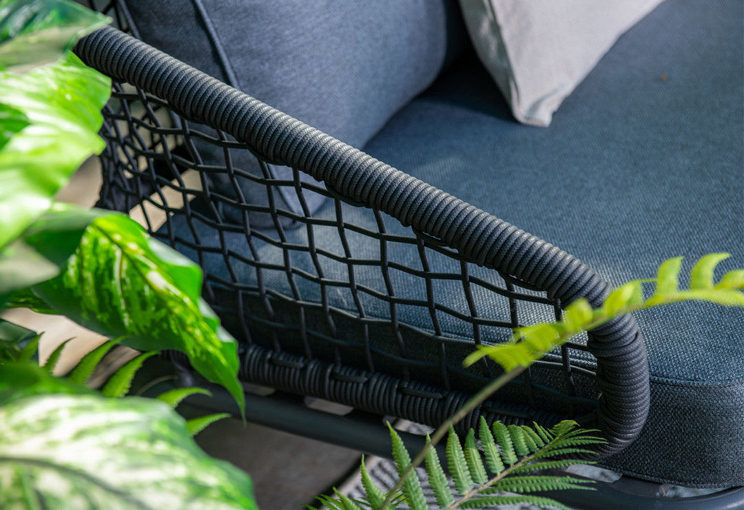 Kelly Outdoor Garden Balcony Sofa Set 2 Seater, 2 Single seater and 1 Table Set (Dark Grey)