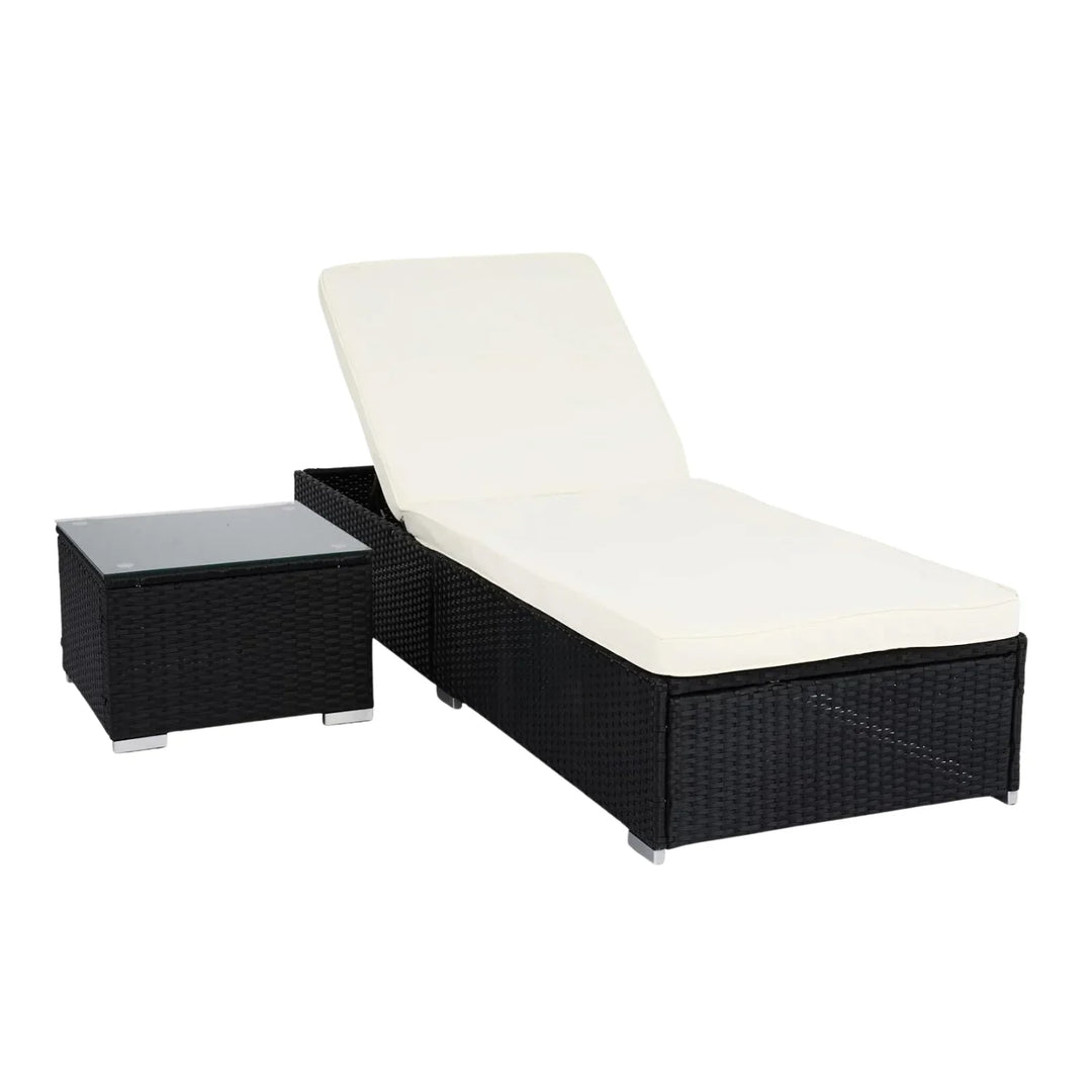 Valkyrie Outdoor Wicker Lounge Chair With Side Table