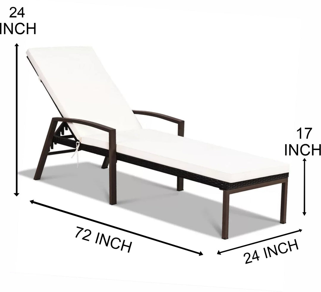 Nimble Outdoor Swimming Poolside Lounger Set of 2 (Brown)