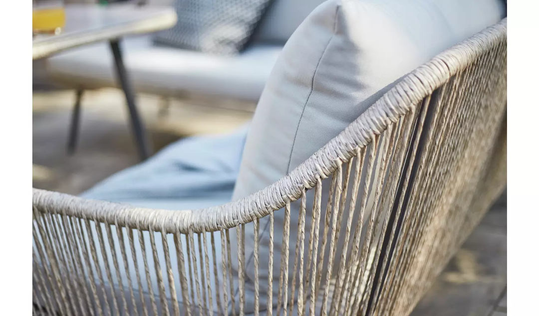 Stash Outdoor Garden Balcony Sofa Set 5 Seater  and 1 Center Table With 2 Ottoman Set (Tan)